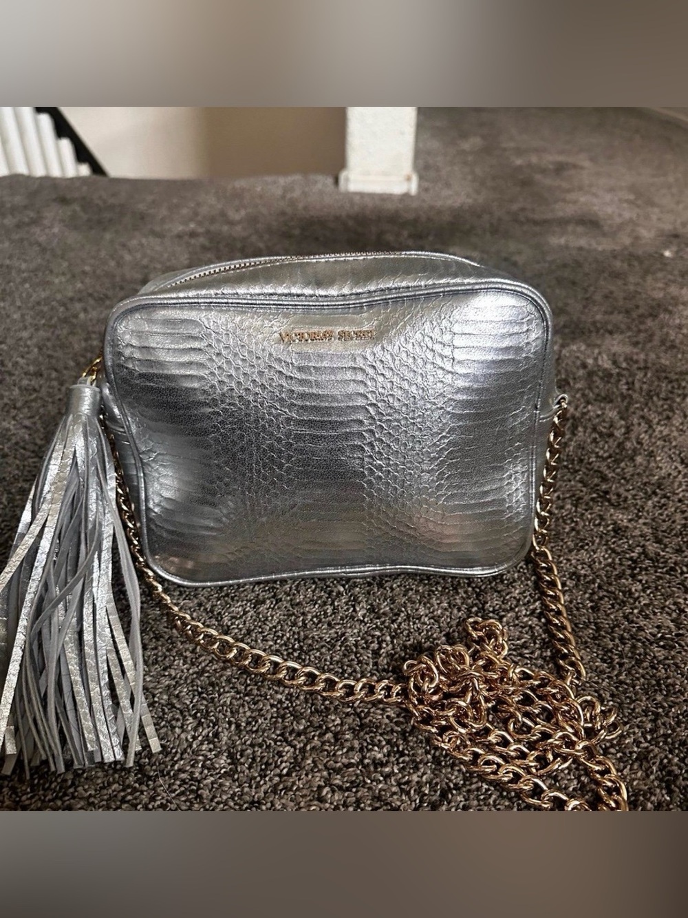 Victoria Secret Silver CrossBody Purse 0508